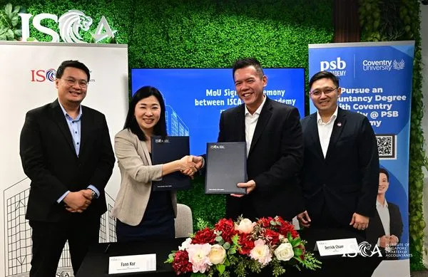 PSB学院与新加坡特许会计师公会 (ISCA) 签署MOU，建立战略合作伙伴关系